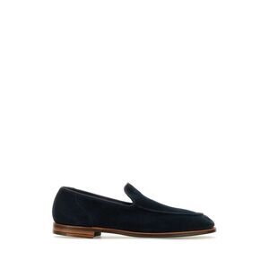 Crockett&Jones Men Navy Blue Suede Salcombe Loafers